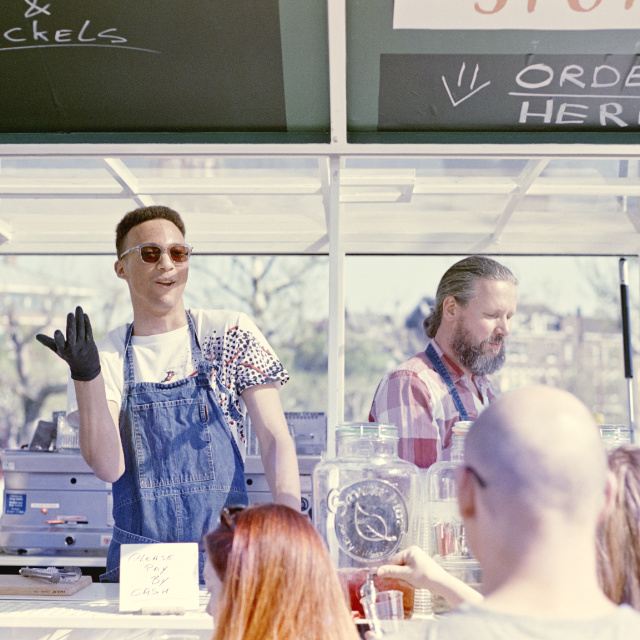 Kodak Vision3 50D - Food truck serving customers photo